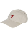 De Coeur Embroidered Logo Ball Cap Beige - AMI - BALAAN 2