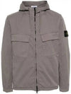 Cotton Twill Stretch Hooded Jacket Dove Grey - STONE ISLAND - BALAAN 2