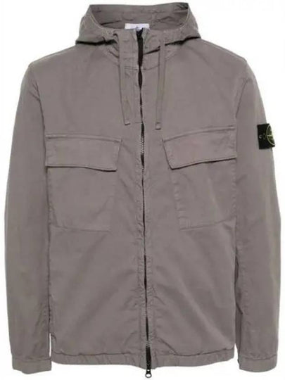 Cotton Twill Stretch Hooded Jacket Dove Grey - STONE ISLAND - BALAAN 2