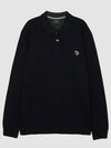 Men's Zebra Patch Long Sleeve Polo Shirt Black - PAUL SMITH - BALAAN 2