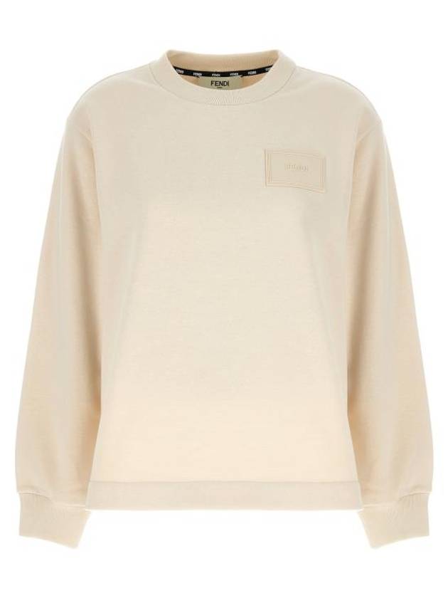 Patch Logo Sweatshirt Ivory - FENDI - BALAAN 2