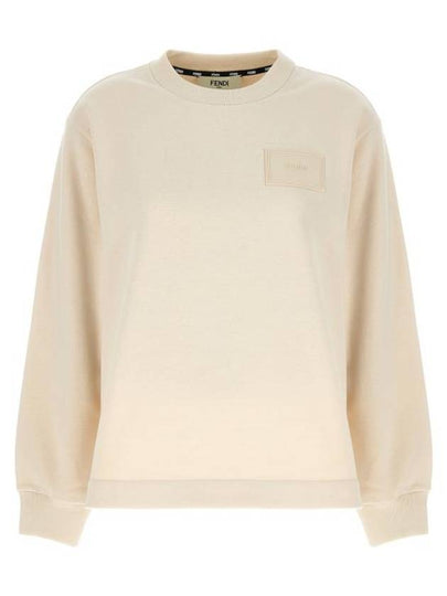 Patch Logo Sweatshirt Ivory - FENDI - BALAAN 2