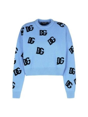 intarsia knit top blue - DOLCE&GABBANA - BALAAN 1