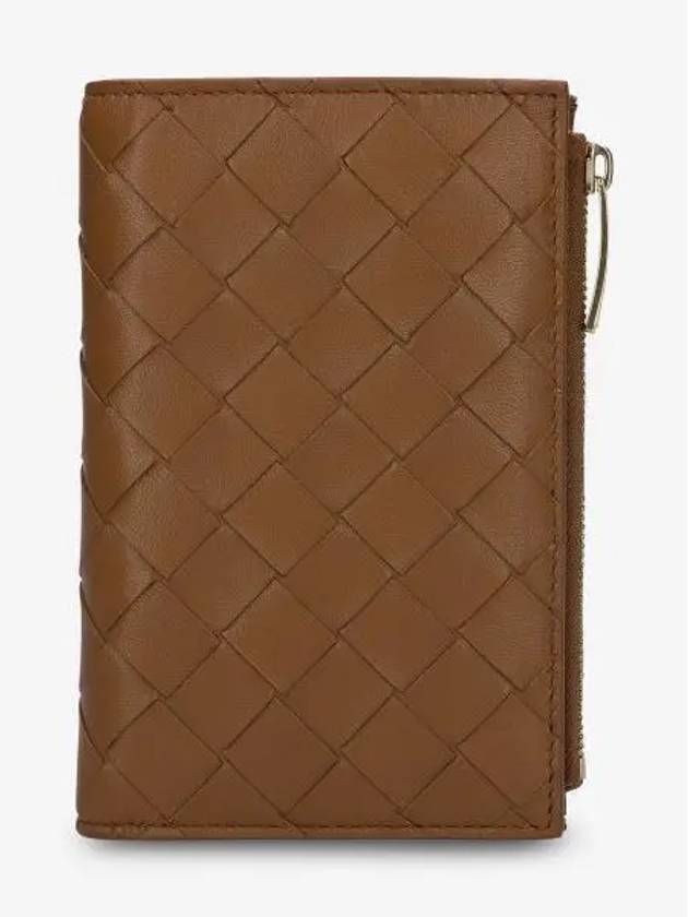 Intrecciato Zipper Medium Half Wallet Wood - BOTTEGA VENETA - BALAAN 2