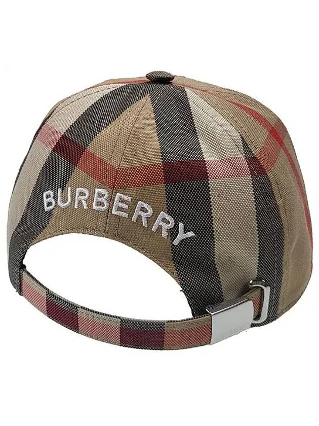 Embroidered Logo Check Cotton Ball Cap Beige - BURBERRY - BALAAN 4