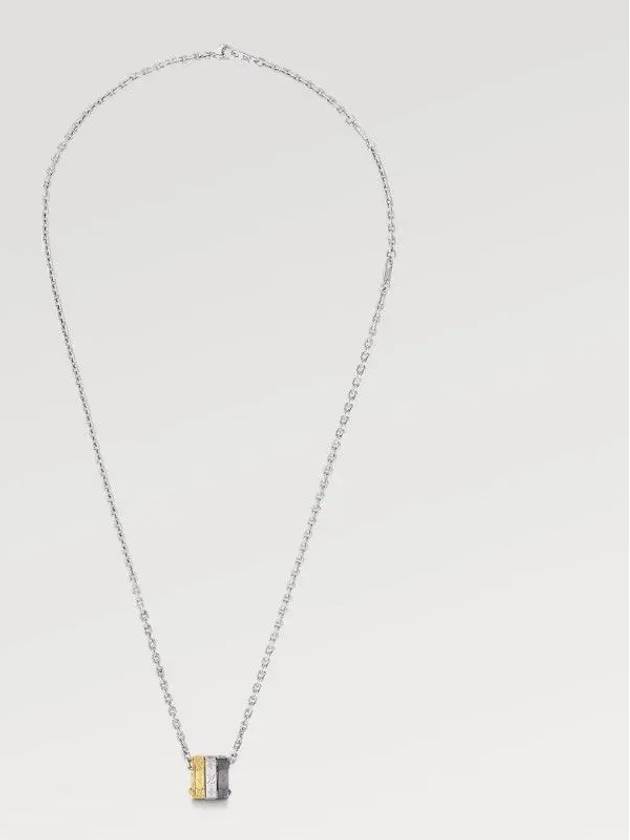 Monogram Bold Necklace Dark Ruthenium Gold Silver - LOUIS VUITTON - BALAAN.