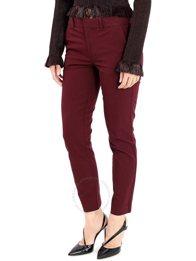 Polo Ralph Lauren Burgandy Mid-rise Tapered-leg Trousers, Brand Size 4 - POLO RALPH LAUREN - BALAAN 3