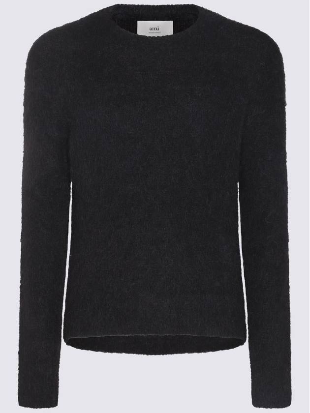 AMI Paris Black Mohair Blend Jumper - AMI - BALAAN 1