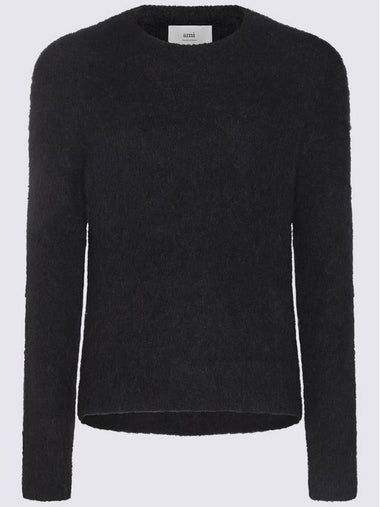 AMI Paris Black Mohair Blend Jumper - AMI - BALAAN 1