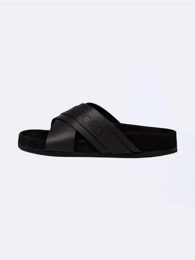 Cracked Leather Slippers Brown - TOM FORD - BALAAN 2