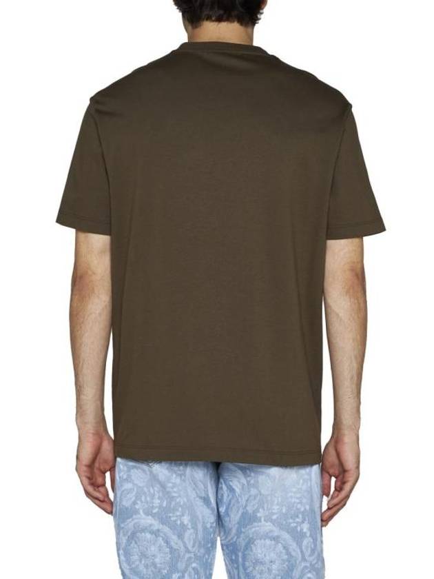 Men's Barocco Silhouette Logo Short Sleeve T-Shirt Winter Green - VERSACE - BALAAN 4