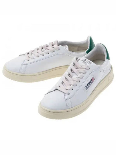 Dallas Green Tab Leather Low Top Sneakers White - AUTRY - BALAAN 2