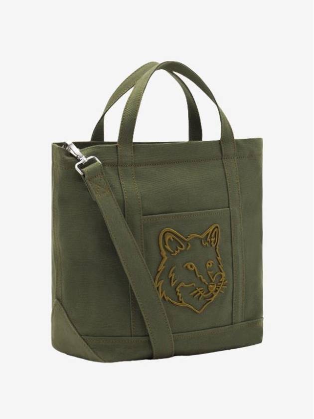 24SS Fox Head Small Tote Bag Shoulder Khaki - MAISON KITSUNE - BALAAN 4