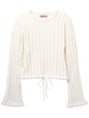 Ribbon String Crop Knit Top Ivory - HIGH SCHOOL DISCO - BALAAN 1