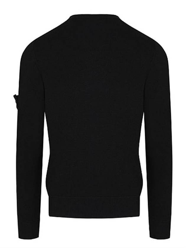 Wappen Patch Cotton Knit Top Black - STONE ISLAND - BALAAN 3