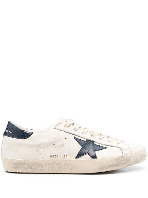 Superstar Beige Night Blue Heel Tab Sneakers - GOLDEN GOOSE - BALAAN 3