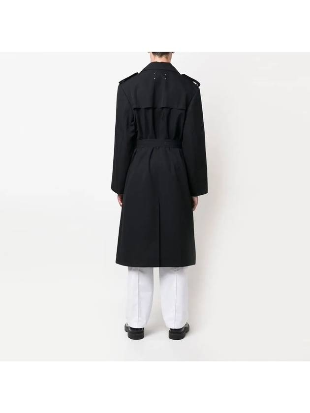 Men's Belted Trench Coat Navy - MAISON MARGIELA - BALAAN.