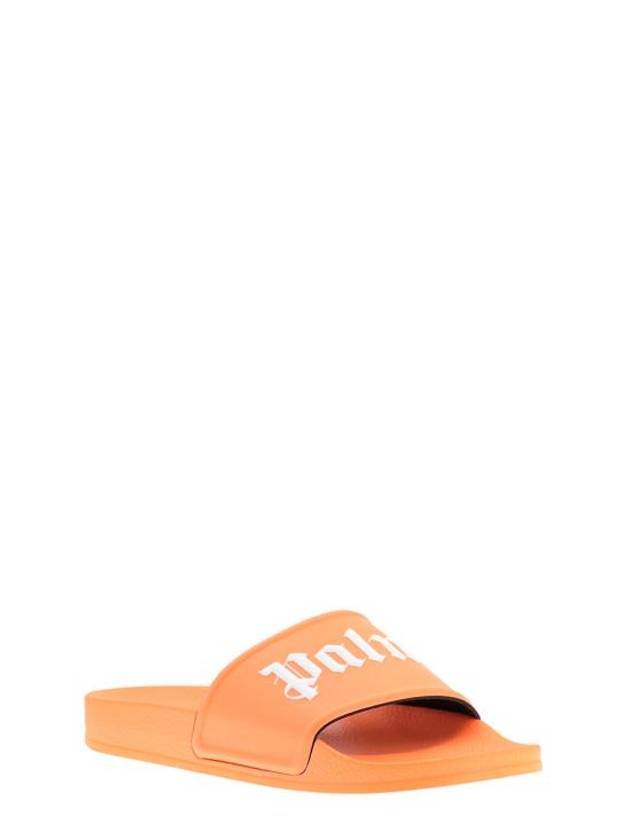 Logo Print Slippers Orange - PALM ANGELS - BALAAN 3