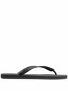 Logo Strap Rubber Flip Flops Black - VETEMENTS - BALAAN.