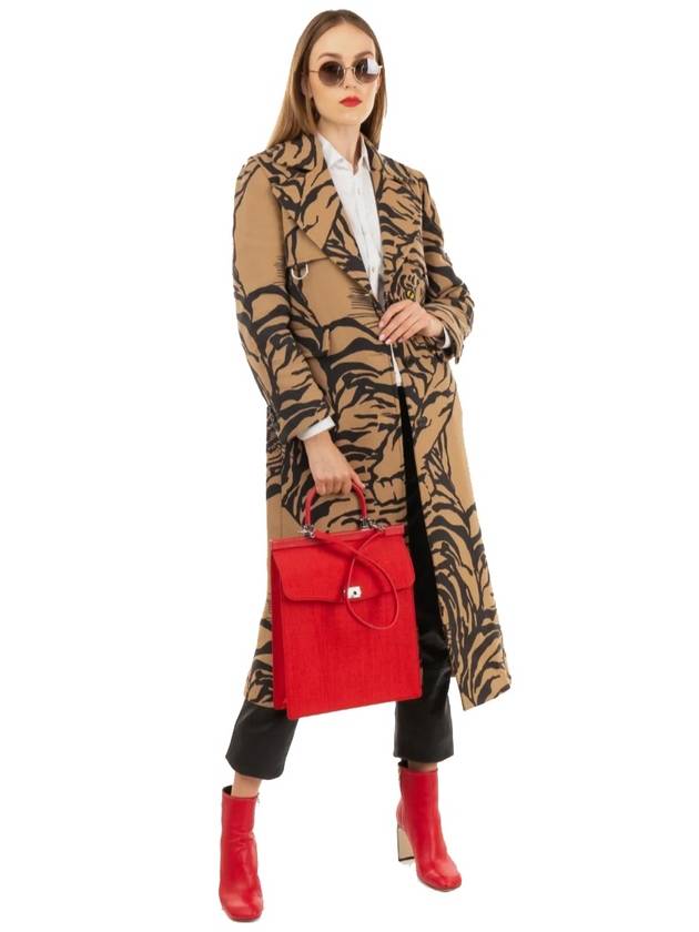 Angora wool size S Tiger 1967 collection tiger motif tiger design women's trench coat - VALENTINO - BALAAN 7
