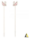 Dazzling Swan Drop Earrings Pink Rose Gold - SWAROVSKI - BALAAN 2