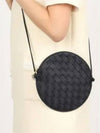 Intrecciato Round Bag Cross Bag Black - BOTTEGA VENETA - BALAAN 4