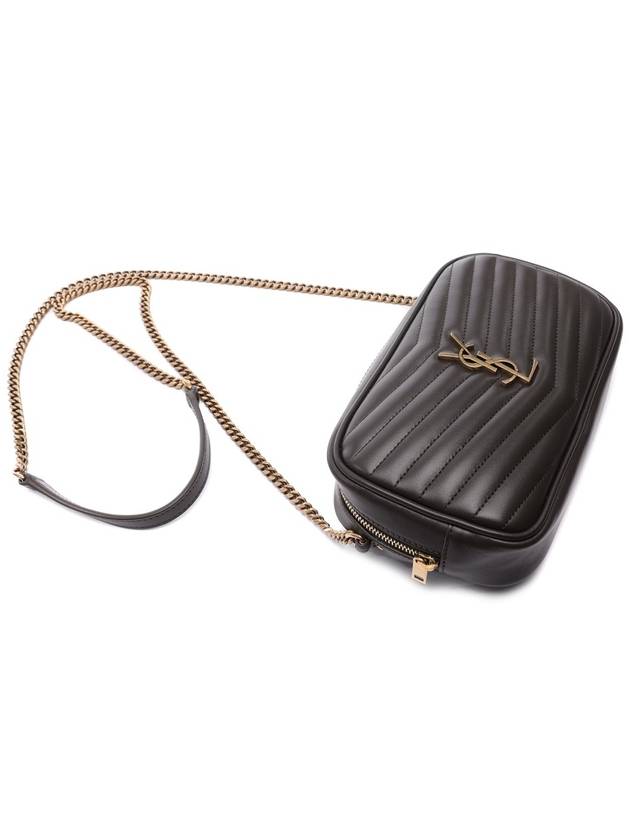 Lou Small Leather Cross Bag Light Musk - SAINT LAURENT - BALAAN 6