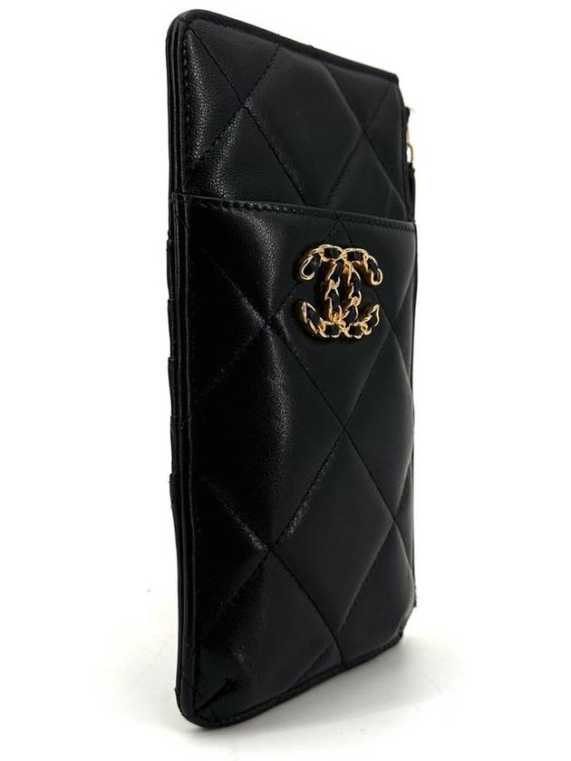 Lambskin 19 phone holder card wallet long - CHANEL - BALAAN 4