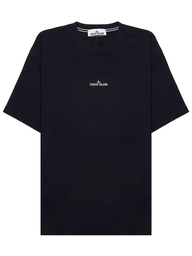 Logo Print Short Sleeve T-Shirt Black - STONE ISLAND - BALAAN 3