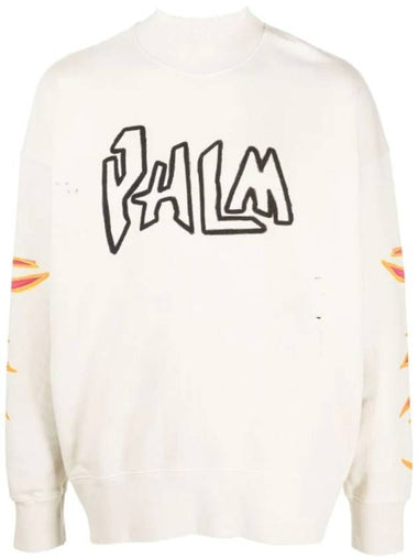 Graffiti Print Logo Sweatshirt PMBA065F22FLE0060310 - PALM ANGELS - BALAAN 1