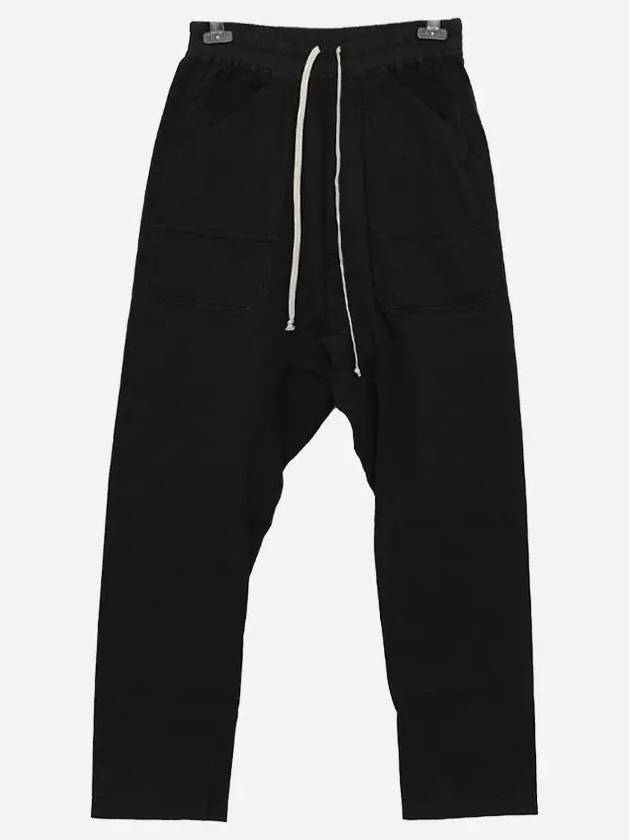 Drop Crotch Organic Cotton Track Pants Black - RICK OWENS - BALAAN 4