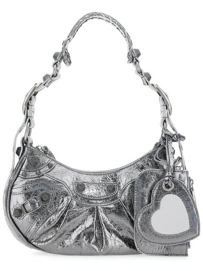 Metallic Le Cagol XS Lambskin Shoulder Bag Dark Silver - BALENCIAGA - BALAAN 2