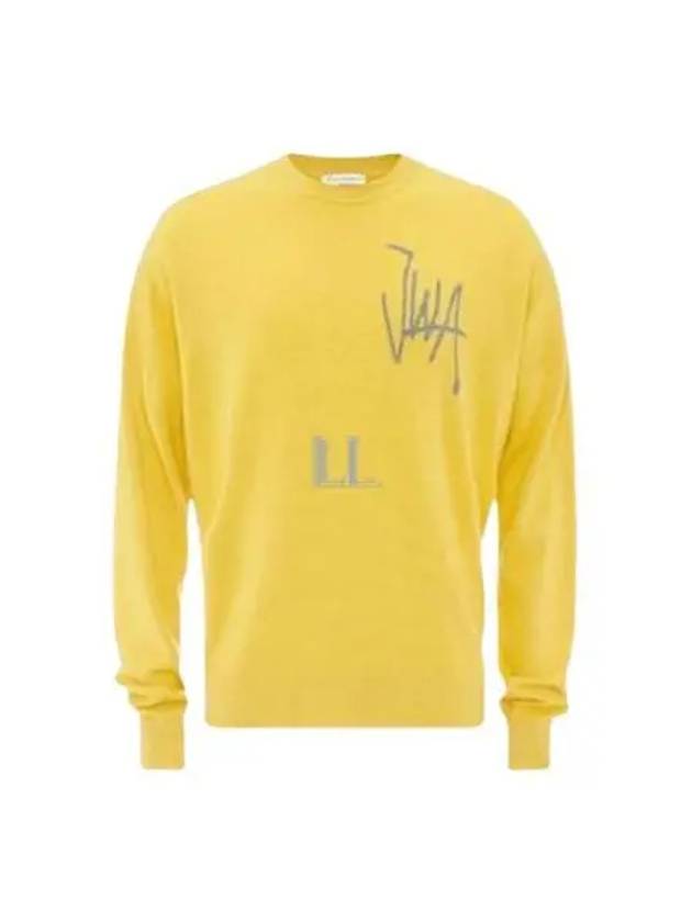 Logo Crew Neck Jumper Knit Top Yellow - JW ANDERSON - BALAAN 2