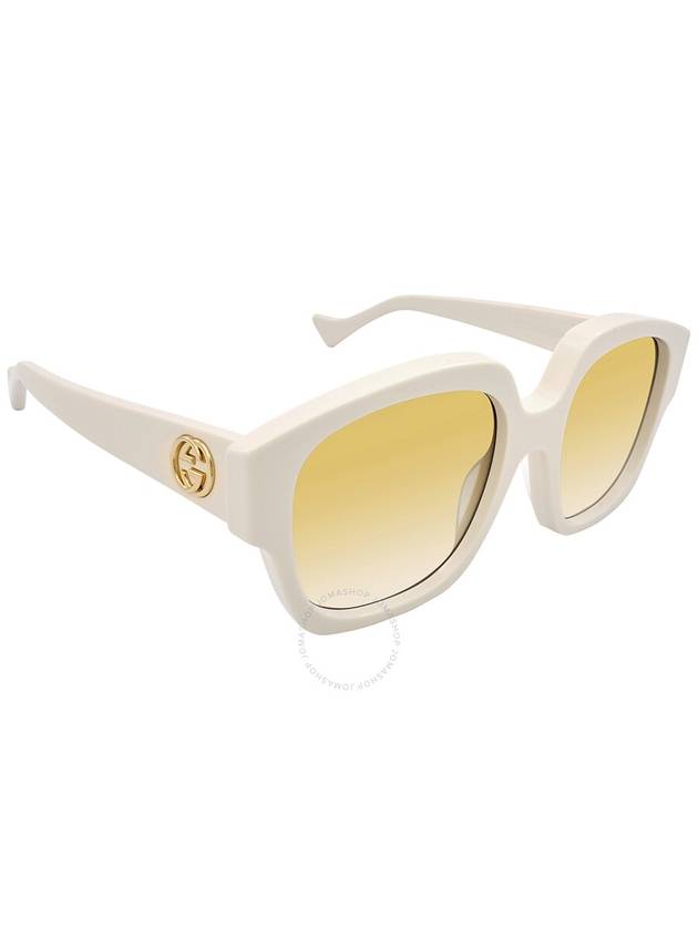 Eyewear Square Frame Sunglasses White Yellow - GUCCI - BALAAN 4