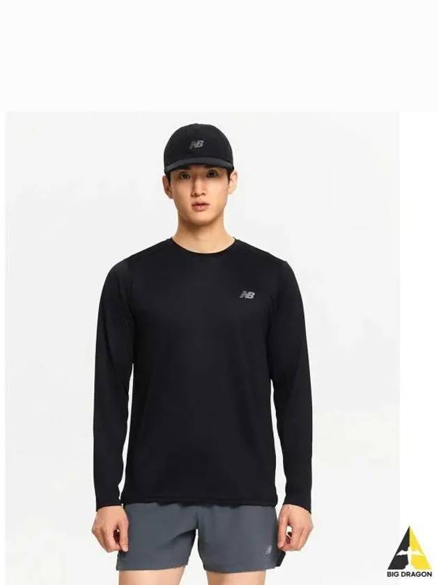 NBNDE4P121 MEN Running Long Sleeve T Shirt BLACK - NEW BALANCE - BALAAN 1