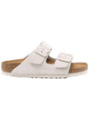 Arizona Suede Leather Slippers Antique White - BIRKENSTOCK - BALAAN 1