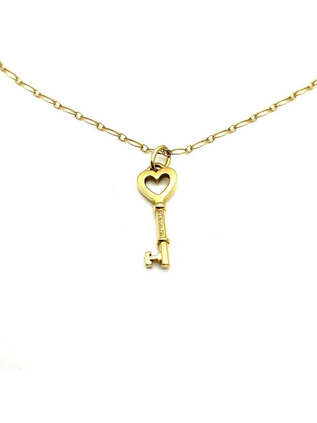 Tiffany Co 18K Rose Gold Heart Key Pendant Chain Necklace - TIFFANY & CO. - BALAAN 6