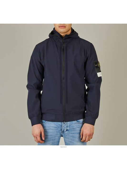 Wappen Patch Soft Shell Hooded Jacket Navy - STONE ISLAND - BALAAN 2