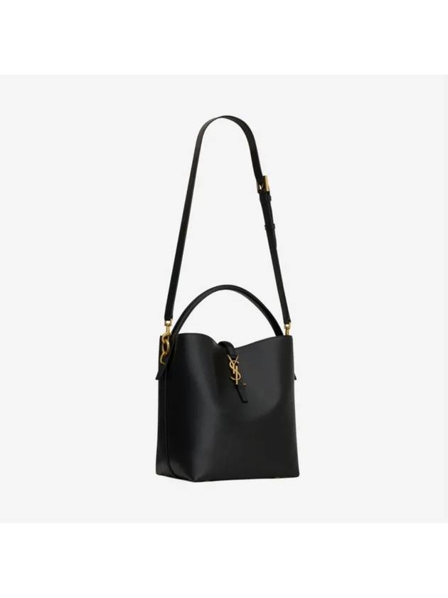 Le 37 Leather Bucket Bag Black - SAINT LAURENT - BALAAN 3