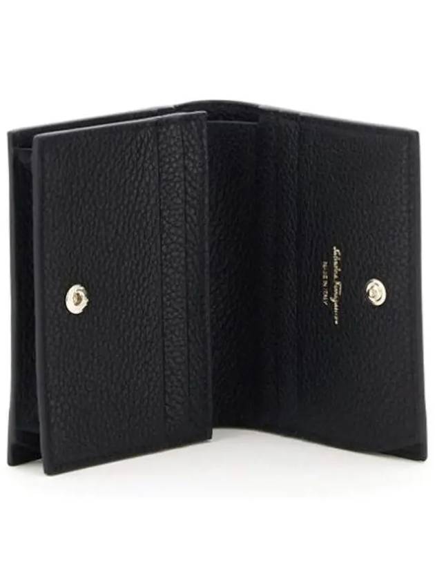 Gancini Logo Half Wallet Black - SALVATORE FERRAGAMO - BALAAN 5