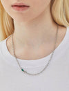 RYUL+WAI: Green Cubic Pendant Surgical Necklace Silver - RYUL+WAI: - BALAAN 2