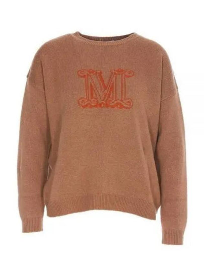 Edo Monogram Cashmere Knit Top Brown - MAX MARA - BALAAN 2