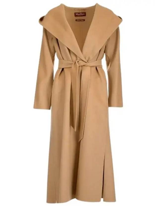 Studio Belted Virgin Wool Trench Coat Brown - MAX MARA - BALAAN.