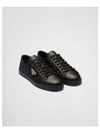 Triangle Logo Leather Re-Nylon Low Top Sneakers Black - PRADA - BALAAN 2