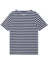 Levant Modern Striped Short Sleeve T-Shirt Navy Neige - SAINT JAMES - BALAAN 1