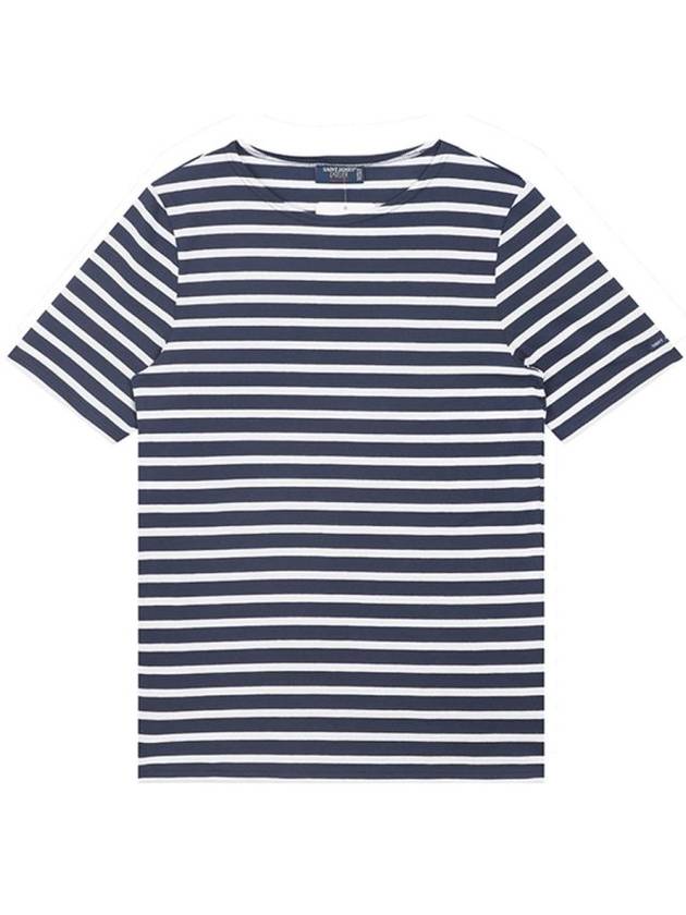 Levant Modern Striped Short Sleeve T-Shirt Navy Neige - SAINT JAMES - BALAAN 1