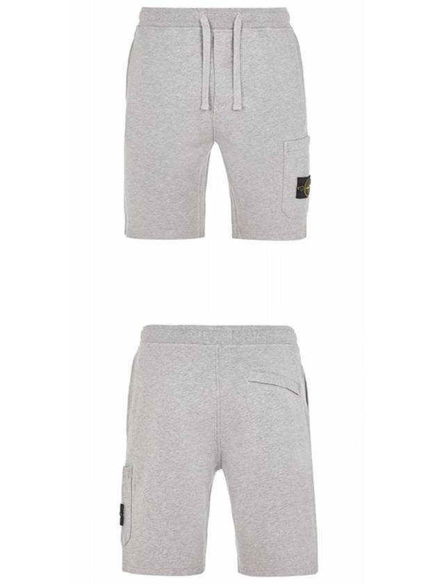 Cotton Fleece Cargo Bermuda Shorts Grey - STONE ISLAND - BALAAN 5