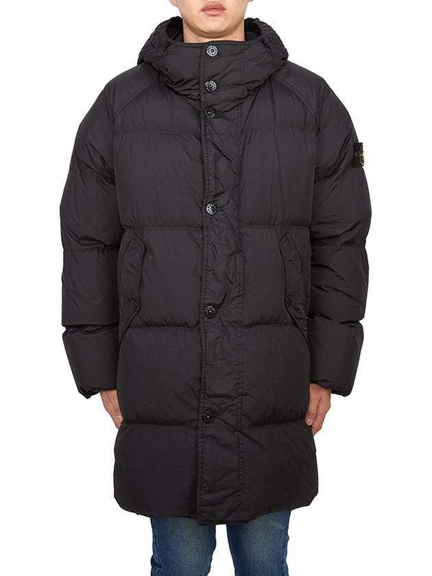 Men's Wappen Patch Crinkle Wraps Long Padding Black - STONE ISLAND - BALAAN 2