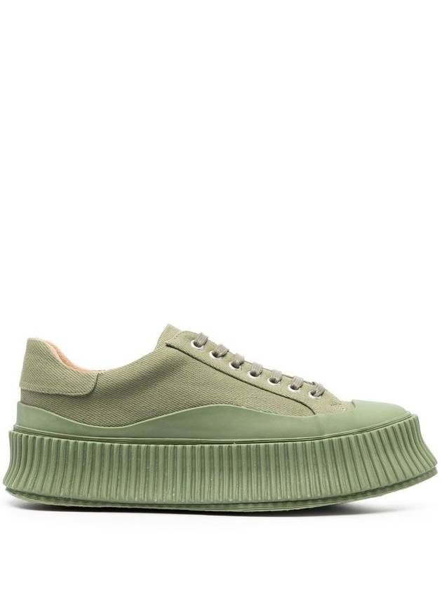 Canvas Platform Low Top Sneakers Green - JIL SANDER - BALAAN 4