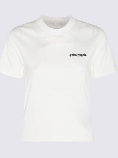 logo embroidered cotton T shirt PWAA044S24JER0010310 - PALM ANGELS - BALAAN 2